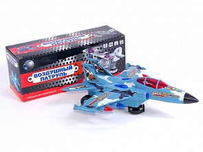 Самолет на батарейках, свет и звук, русифицированный, двигается (Tongde, B376852Rsim)